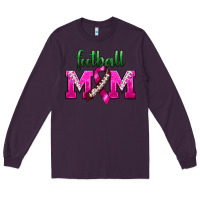 Plum Football Mom Breast Cancer Long Sleeve Tee - BundleAndBundleShop