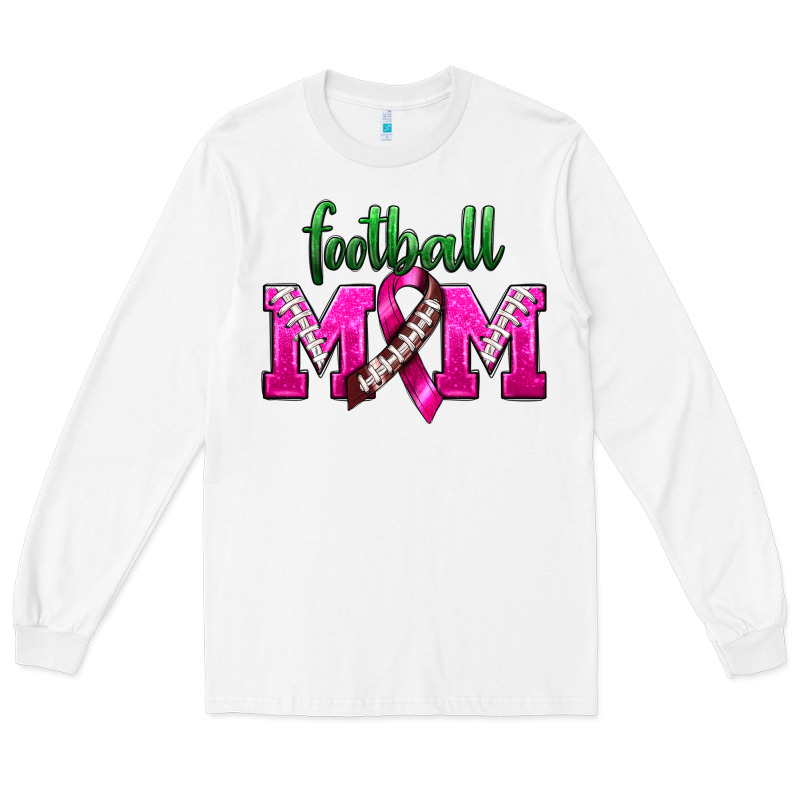 Football Mom Breast Cancer Long Sleeve Tee by BundleAndBundleShop | Teevron