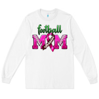 White Football Mom Breast Cancer Long Sleeve Tee - BundleAndBundleShop