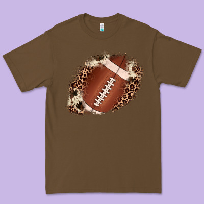 Football Cowhide Leopard Patch Premium Tee Designed By Jahusdesignshop