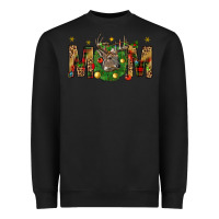Black Western Mom With Reindeer Heavyweight Sweatshirt - BundleAndBundleShop