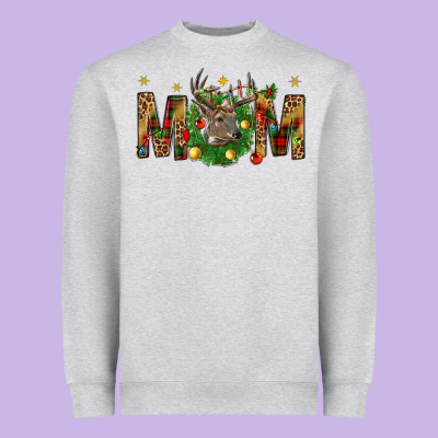 Western Mom With Reindeer Heavyweight Sweatshirt Designed By Bundleandbundleshop