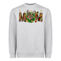 Heather Grey Western Mom With Reindeer Heavyweight Sweatshirt - BundleAndBundleShop