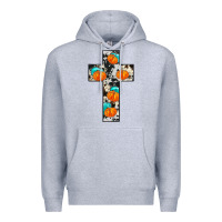 Heather Grey pumpkin cross Premium Hoodie - JahusDesignShop
