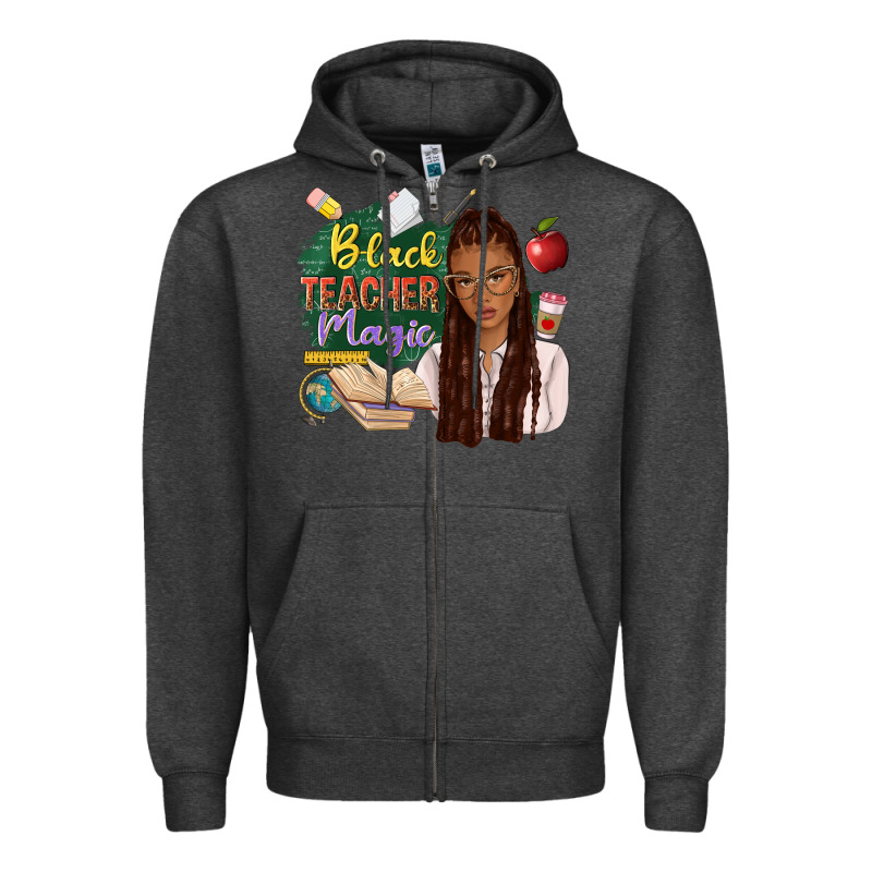 Black Teacher Magic With Afro Zipper Hoodie by NancyCooperArtShop | Teevron