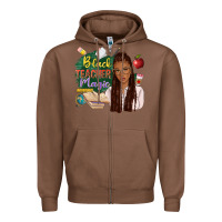 Chestnut black teacher magic with afro Zipper Hoodie - NancyCooperArtShop