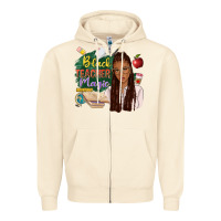 Sandshell black teacher magic with afro Zipper Hoodie - NancyCooperArtShop
