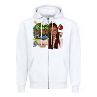 White black teacher magic with afro Zipper Hoodie - NancyCooperArtShop