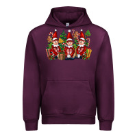 Mauve Wine Christmas Elfs Urban Hoodie - FaDigitalArtStudio