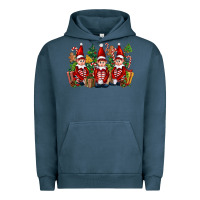 Pigment Midnight Navy Christmas Elfs Urban Hoodie - FaDigitalArtStudio