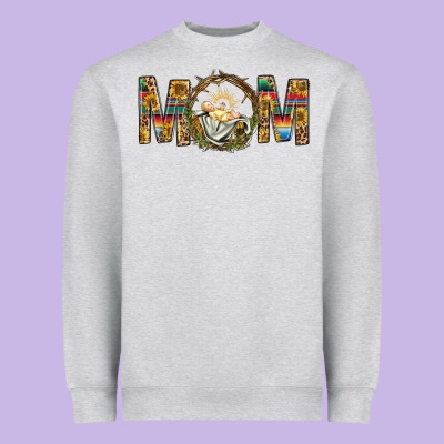 Western Mom With Baby Jesus Heavyweight Sweatshirt Designed By Bundleandbundleshop
