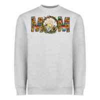 Heather Grey Western Mom With Baby Jesus Heavyweight Sweatshirt - BundleAndBundleShop