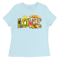 Baby Blue love kiwi Ladies Tee - RanaPortraitStore
