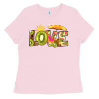 Bubblegum Pink love kiwi Ladies Tee - RanaPortraitStore