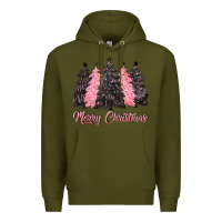 Army Green pink merry christmas Premium Hoodie - CowGirlArtShop