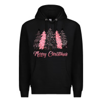 Black pink merry christmas Premium Hoodie - CowGirlArtShop