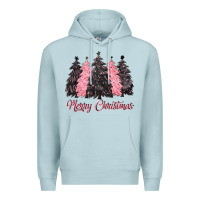 Blue Mist pink merry christmas Premium Hoodie - CowGirlArtShop