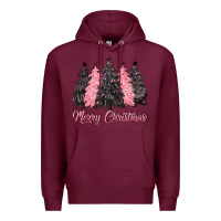Burgundy pink merry christmas Premium Hoodie - CowGirlArtShop