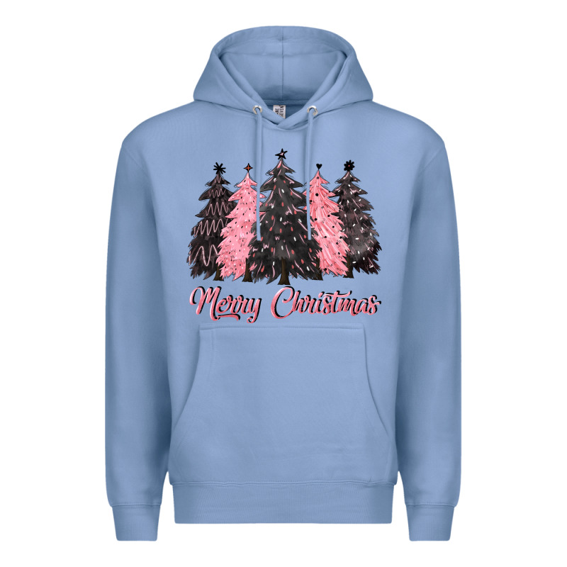 Pink Merry Christmas Premium Hoodie by CowGirlArtShop | Teevron