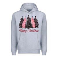Heather Grey pink merry christmas Premium Hoodie - CowGirlArtShop