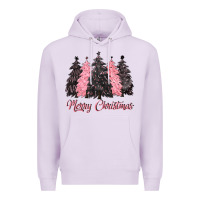 Lilac pink merry christmas Premium Hoodie - CowGirlArtShop