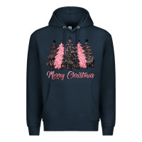 Navy pink merry christmas Premium Hoodie - CowGirlArtShop