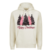 Oatmeal Heather pink merry christmas Premium Hoodie - CowGirlArtShop