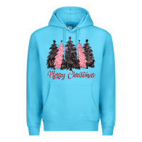 Ocean Blue pink merry christmas Premium Hoodie - CowGirlArtShop