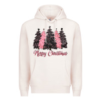 Pale Pink pink merry christmas Premium Hoodie - CowGirlArtShop
