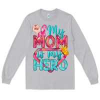 Moon Dust My Mom Is My Hero Breast Cancer Long Sleeve Tee - BundleAndBundleShop