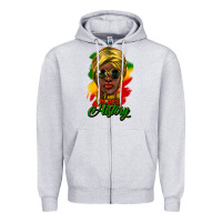 Heather Grey i am black history Zipper Hoodie - NancyCooperArtShop