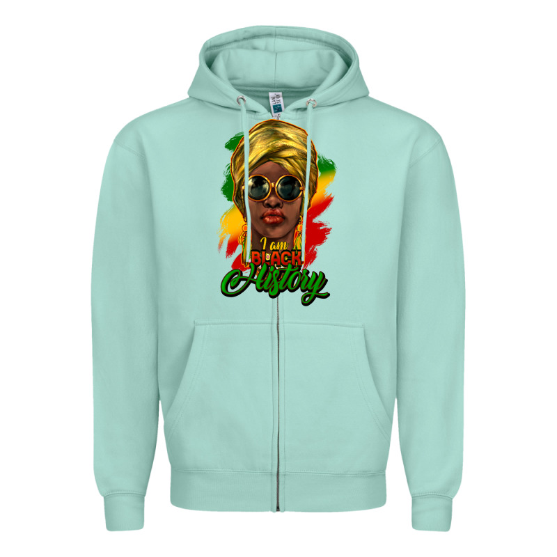 I Am Black History Zipper Hoodie by NancyCooperArtShop | Teevron