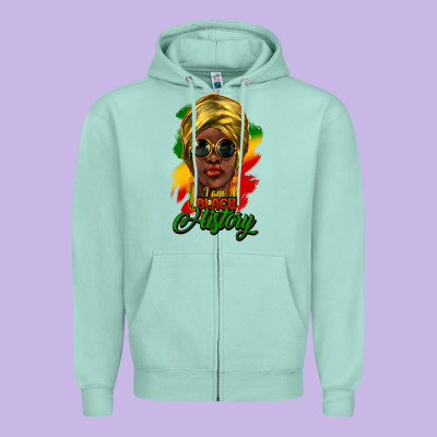 I Am Black History Zipper Hoodie Designed By Nancycooperartshop