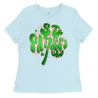 Baby Blue st patricks day clover Ladies Tee - Artiststas