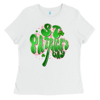 White st patricks day clover Ladies Tee - Artiststas