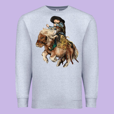 Midilli Little Cowboy Kid Rodeo Premium Sweatshirt Designed By Howdyjamesfarm