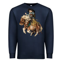 Navy Midilli little Cowboy kid rodeo Premium Sweatshirt - HowdyJamesFarm