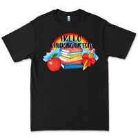 Black back to school hello kindergarten 3200x2400 Premium Tee - AdoDesignShop