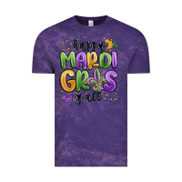 Cloud Purple happy mardi gras y'all Vintage Tee - MaliasSmallBusiness