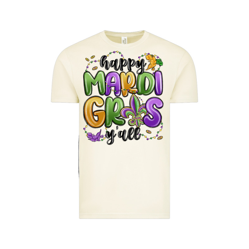 Happy Mardi Gras Y'all Vintage Tee by MaliasSmallBusiness | Teevron