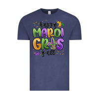 Vintage Denim happy mardi gras y'all Vintage Tee - MaliasSmallBusiness