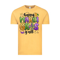 Vintage Mustard happy mardi gras y'all Vintage Tee - MaliasSmallBusiness
