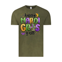 Vintage Olive happy mardi gras y'all Vintage Tee - MaliasSmallBusiness