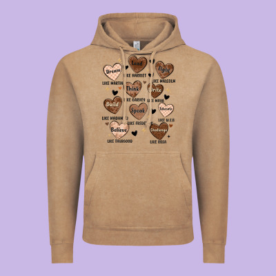 Black History Month Hearts Vintage Hoodie Designed By Maliassmallbusiness
