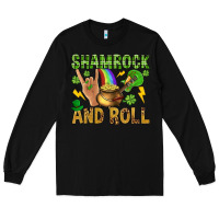 Black Shamrock and roll Long Sleeve Tee - BundleAndBundleShop
