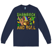 Navy Shamrock and roll Long Sleeve Tee - BundleAndBundleShop