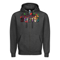 Charcoal Heather Dia De Los Muertos Zipper Hoodie - texasbilliewilder