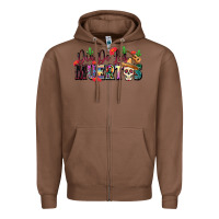 Chestnut Dia De Los Muertos Zipper Hoodie - texasbilliewilder