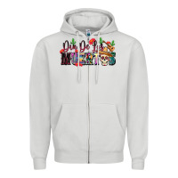 Dove Grey Dia De Los Muertos Zipper Hoodie - texasbilliewilder