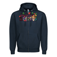 Navy Dia De Los Muertos Zipper Hoodie - texasbilliewilder